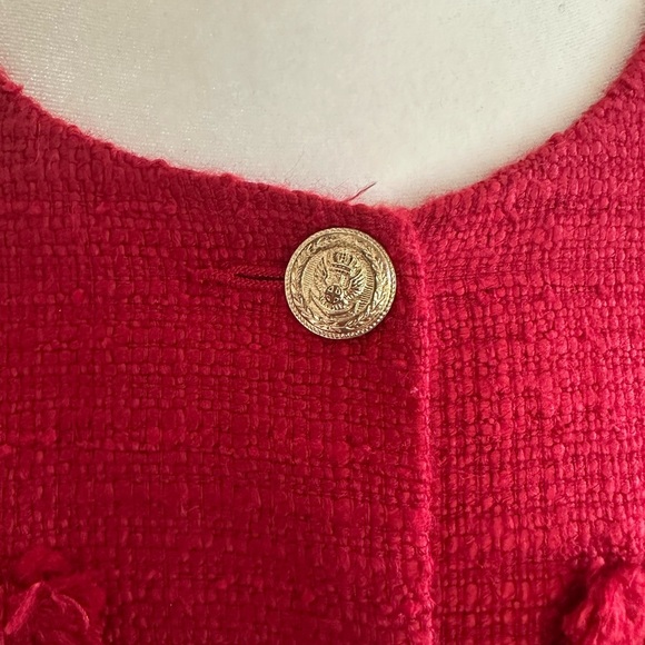 Bold Red Jones New York Tweed Women's Jacket Size 4 - Picture 3 of 11